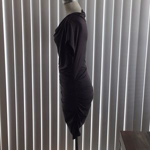 Sexy knit dress purple/gray color